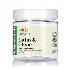 Huron Hemp - Gummies - Calm & Clear 30mg CBD - BSO - Watermelon & Mango 30ct